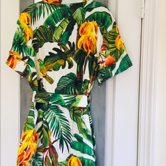 House of Harlow 1960 Linen Blend Tropical Print Mini Dress - Picture 4 of 8